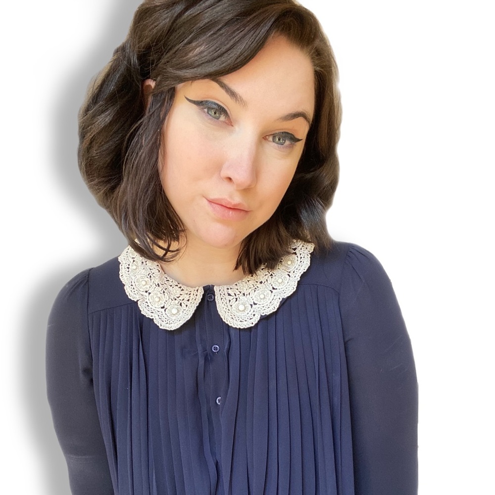 Charming Babydoll Dress with Lace Peterpan Collar